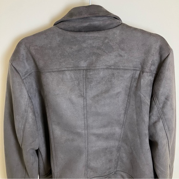 Nordstrom Philosophy Gray Suede Moto Jacket Grey Suede Moto Jacket Extra Large - Picture 11 of 14